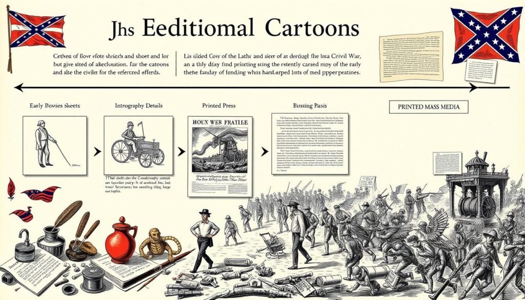 Evolution of cartoon production during the Civil War