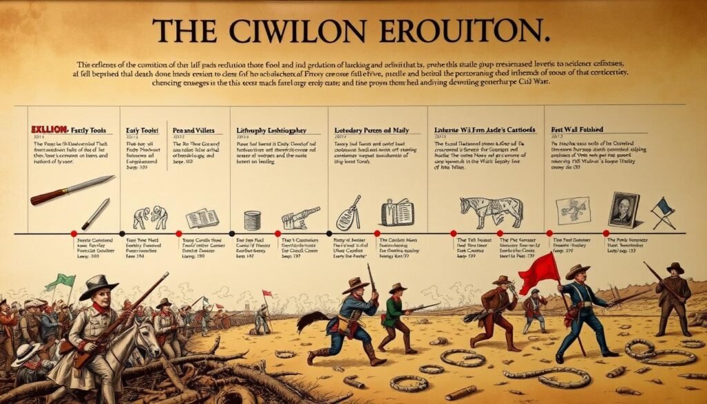 Evolution of cartoon production during the Civil War